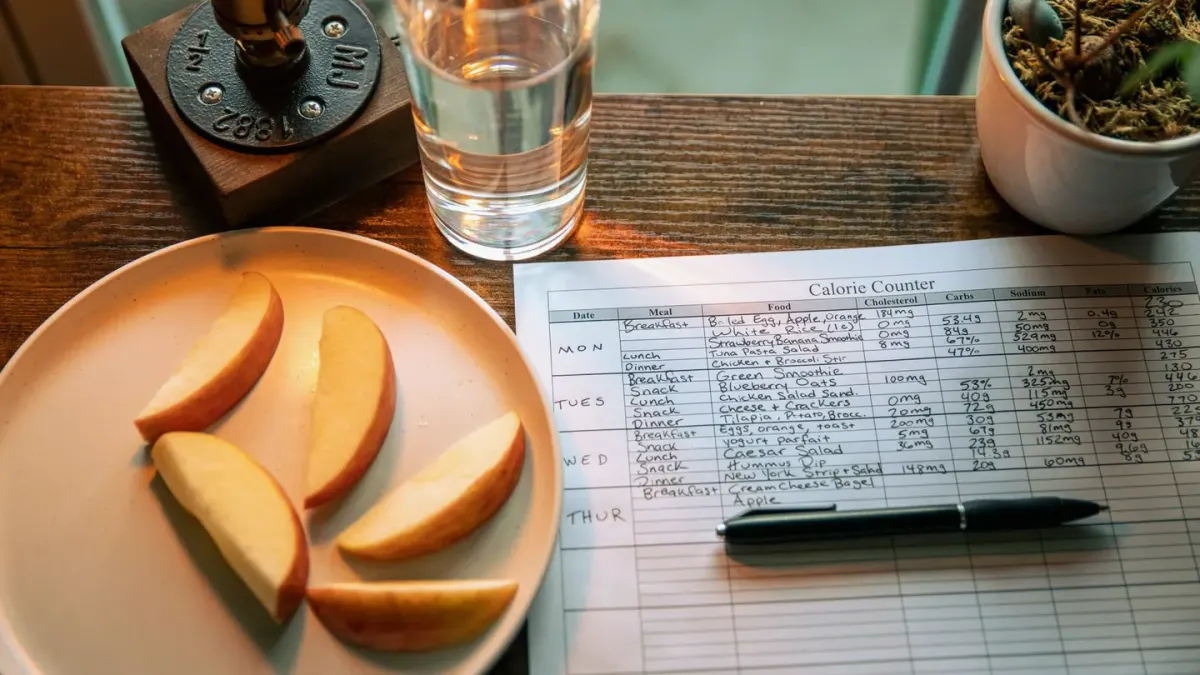 Sliced apple pieces in a stainless steel dog bowl